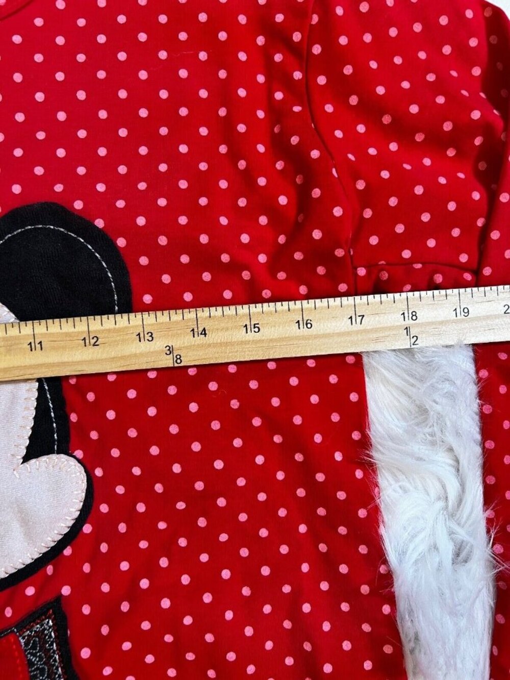 Hauerfei Womens Long Sleeve Mickey Mouse Shirt Lg Red Pink Patches Polka Dot - Picture 4 of 5